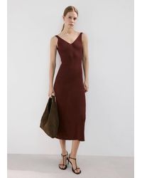 Mango - Robe En Maille Col V Brûlé - Lyst