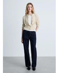 Mango - Chunky-Knit Jacket With Buttons - Lyst