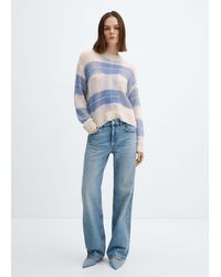Mango - Checks Knitted Sweater - Lyst