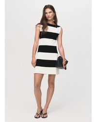 Mango - Asymmetrical Knitted Dress With Strap - Lyst