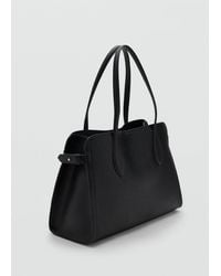 Mango - Medium Bag With Pebbled Leather Effect - Lyst