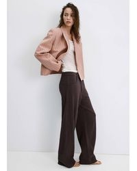 Mango - Straight-Leg Crinkle Trousers - Lyst