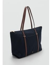 Mango - Nylon Shopper Bag - Lyst