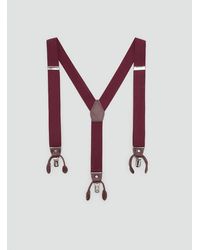 Mango - Adjustable Elastic Straps With Leather Details Burgundy - Lyst