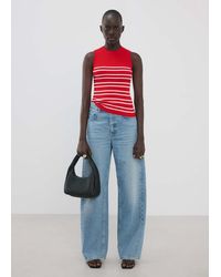 Mango - Striped Knit Top - Lyst