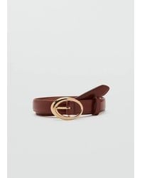 Mango - Oval Buckle Belt - Lyst