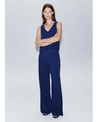 Mango - Straight-Fit Trousers With Elastic Waist - Lyst