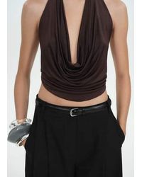 Mango - Leather Skinny Belt - Lyst