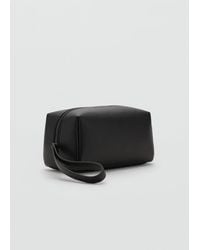 Mango - Contrast-Strap Pebbled Cosmetic Bag - Lyst