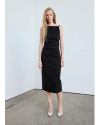Mango - Draped Asymmetrical Midi-Dress - Lyst