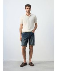 Mango - Slim-Fit Denim Bermuda Shorts - Lyst