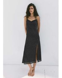 Mango - Polka Dot Dress With Lace Trim - Lyst