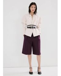 Mango - Straight Linen Bermuda Shorts - Lyst