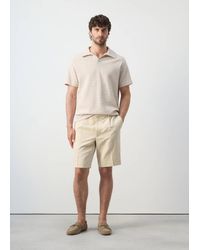 Mango - Regular Fit Textured Stripe Polo - Lyst