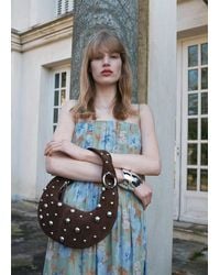 Mango - Leather Handbag With Metallic-Balls Appliqué - Lyst