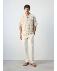 Mango - 100% Cotton Checked Bowling Collar Shirt - Lyst
