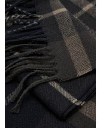 Mango - Check Fringed Scarf - Lyst