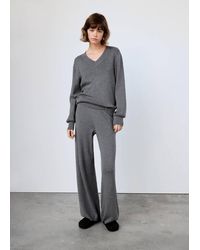 Mango - V-Neck Jumper, 100% Cotton, Soft Touch - Lyst