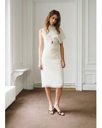 Mango - Asymmetrical Blouse With Ruched Detail - Lyst