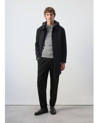 Mango - Wool Blend Coat With Detachable Hood - Lyst