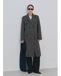 Mango - Double-Breasted Wool Coat - Lyst