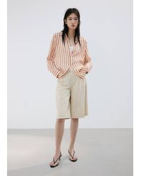 Mango - Semi-Transparent Striped Lyocell Shirt - Lyst