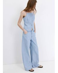 Mango - Wide Leg Mid-Rise Jeans - Lyst