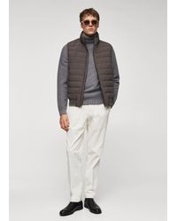 Mango - Ultralight Water-repellent Quilted Gilet Dark Heather - Lyst