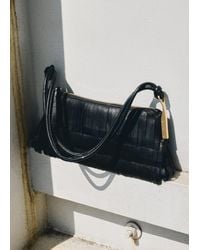 Mango - Leather Shoulder Bag With Fringes - Lyst