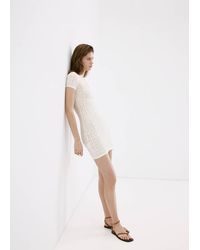 Mango - Crochet Dress With Cut-Out Neckline - Lyst
