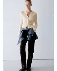 Mango - Open Knit Cardigan - Lyst