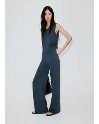 Mango - Fine-Knit Wide Leg Trousers - Lyst