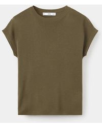 Mango - Short-Sleeve Knitted T-Shirt - Lyst