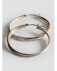 Mango - Two-Tone Double-Hoop Earrings - Lyst