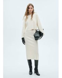 Mango - Fine Knit Midi Skirt - Lyst