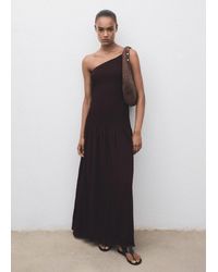 Mango - Asymmetrical Dress With Gathered Body - Lyst