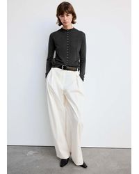 Mango - Fine-Knit Cardigan With Metal Buttons - Lyst