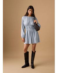 MANGO TEEN - Lurex Cut-Out Print Dress - Lyst