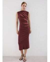 Mango - Long Draped Dress - Lyst