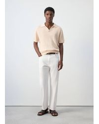 Mango - Cotton Polo Shirt With Microstructure - Lyst