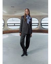 Mango - Double-Breasted Check Suit Jacket - Lyst
