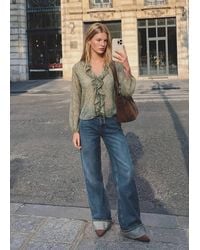 MANGO TEEN - Ruffles Printed Blouse - Lyst