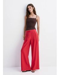 Mango - Fitted Top With Lace Detail - Lyst