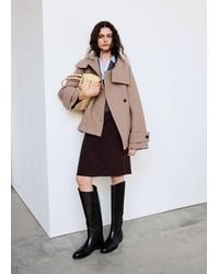 Mango - 100% Wool Funnel-Neck Coat - Lyst