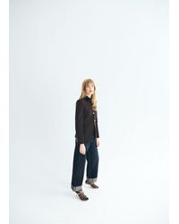 Mango - Giacca Collo Fascia Bottoni Gioiello Marrone - Lyst