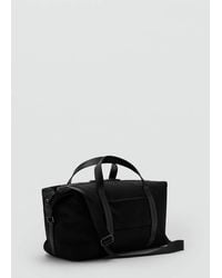 Mango - Borsa Bowling Combinata Pelle Nero - Lyst