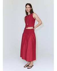 Mango - Lyocell Skirt With Ruched Waist - Lyst