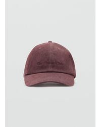 Mango - Cotton Cap With Embroidered Slogan - Lyst
