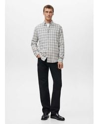 Mango - 100% Cotton Flannel Checkered Shirt - Lyst