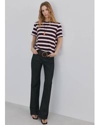 Mango - Striped Short-Sleeved T-Shirt - Lyst